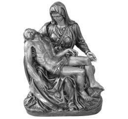 SYNTHETIC MARBLE PIETÀ OF MICHELANGELO SILVERY FINISHED